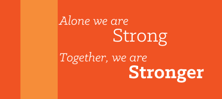 alone we stand together strong banner